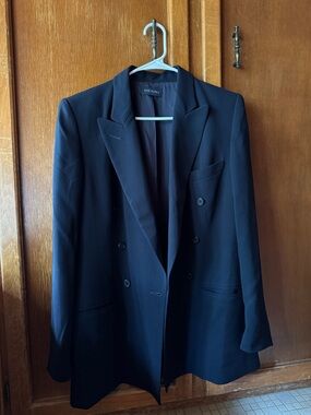 Anne Klein Black Double-Breasted Women's Blazer - Size M
